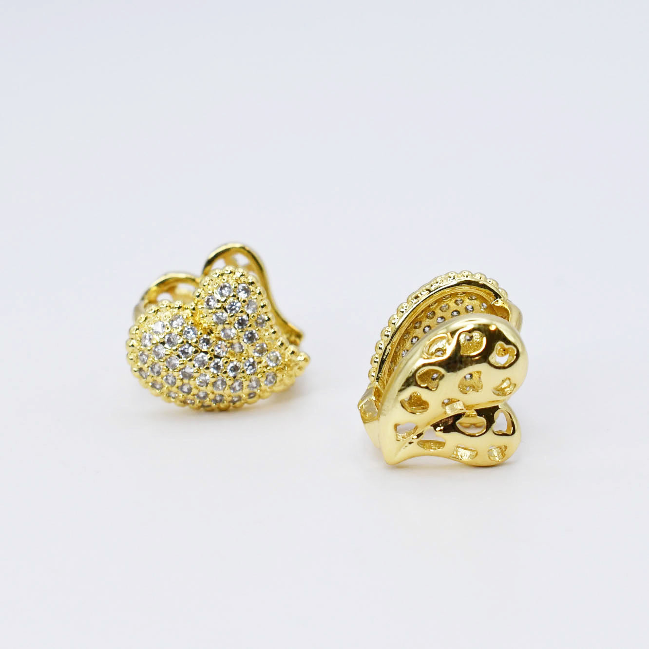 Shinning Heart Gold Earrings K15