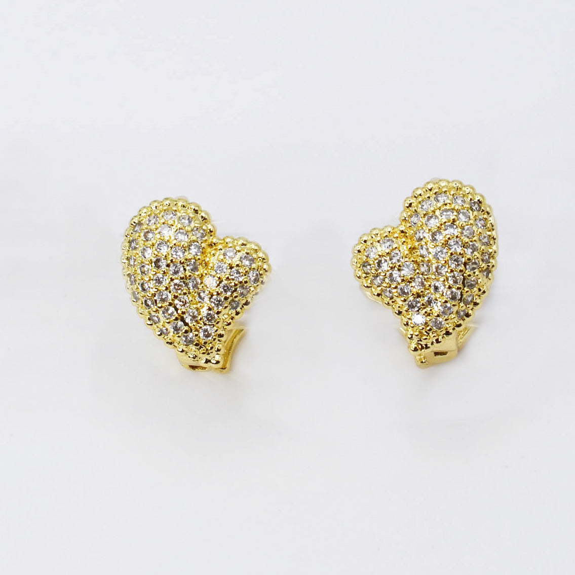 Shinning Heart Gold Earrings K15