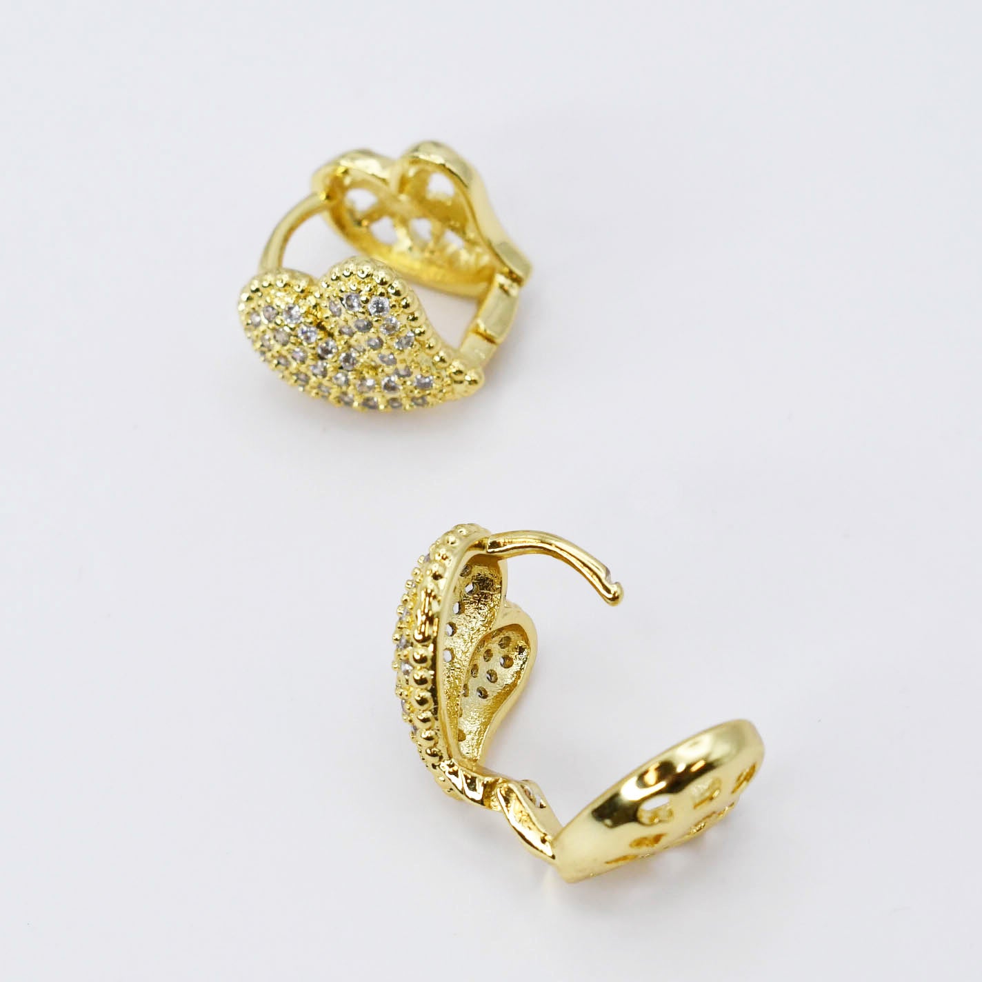 Shinning Heart Gold Earrings K15