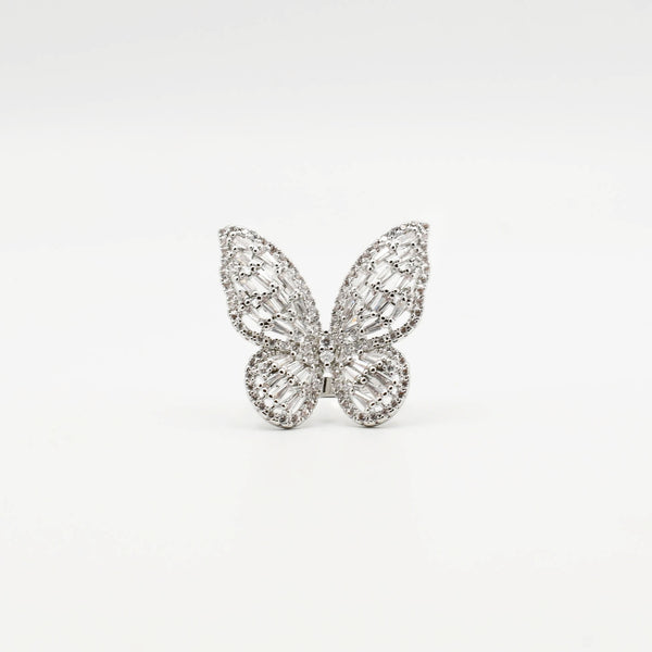 Silver Big Butterfly Crystal
