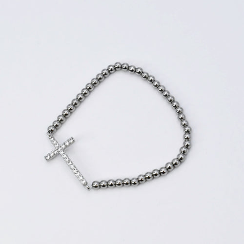 Silver Cross Bracelet O26