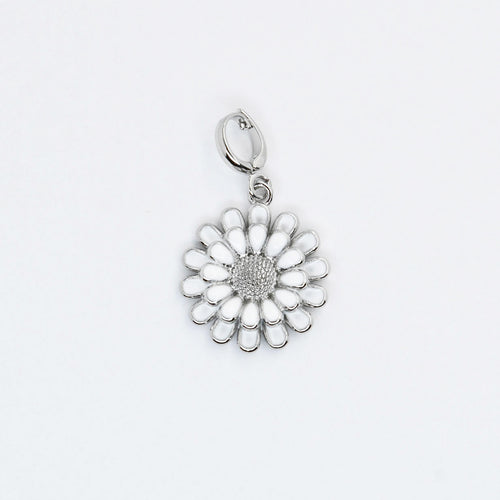 Silver Daisy Flower Charm CH-57