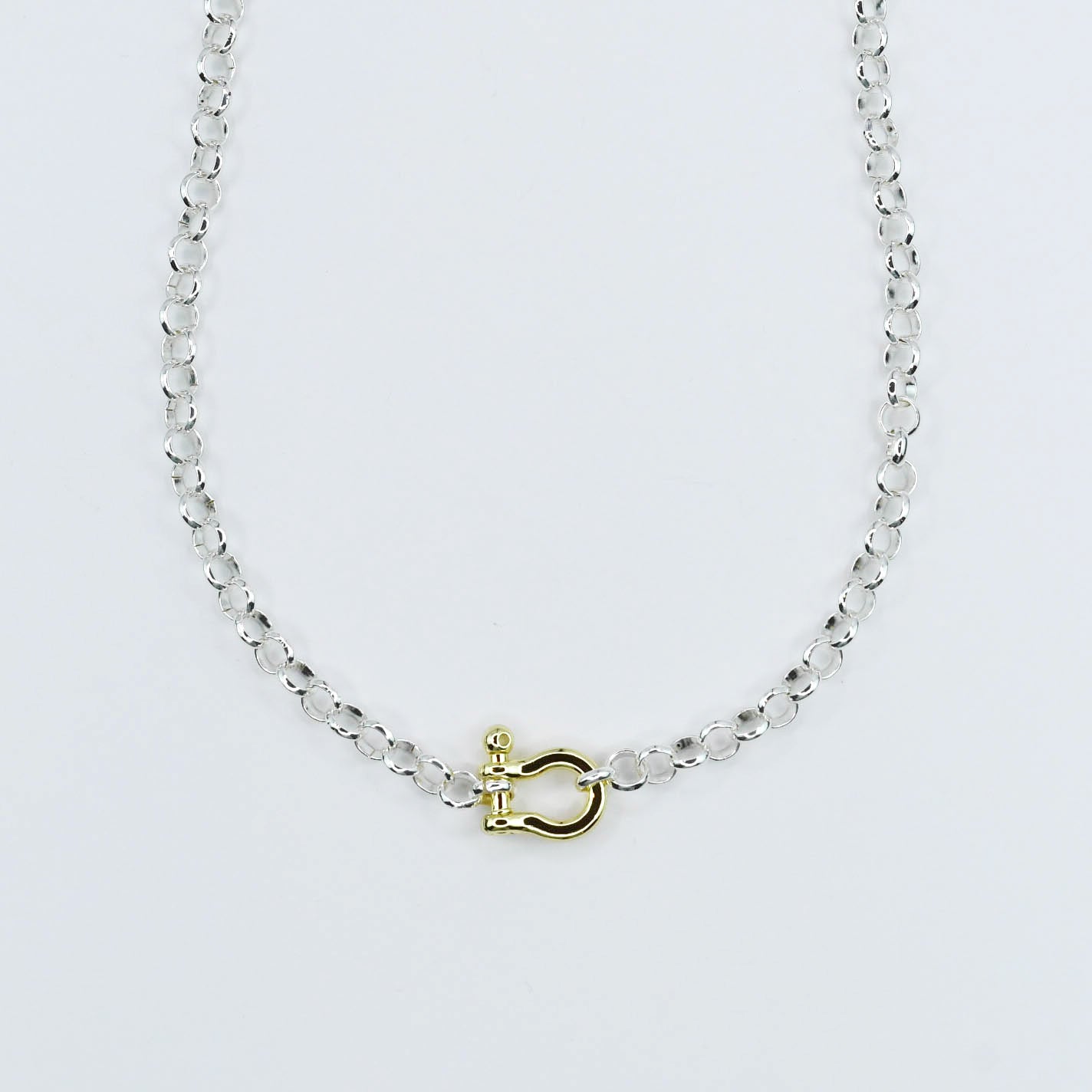 Silver Link Clasp Necklace