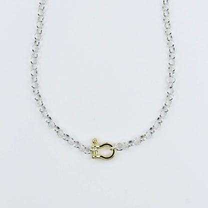 Silver Link Clasp Necklace