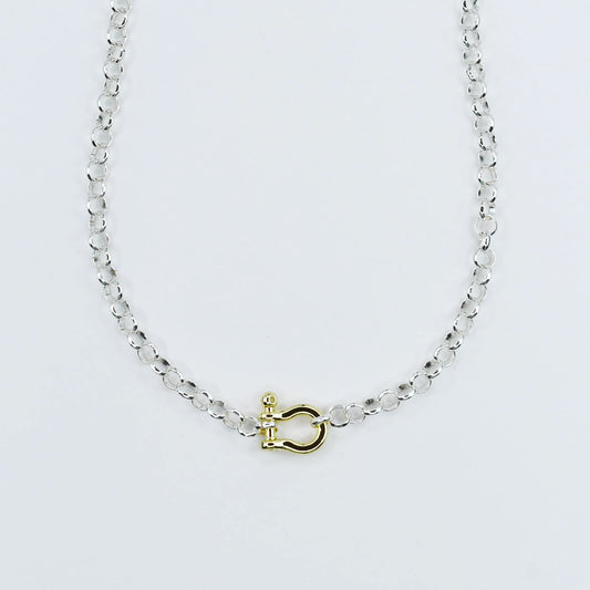 Silver Link Clasp Necklace