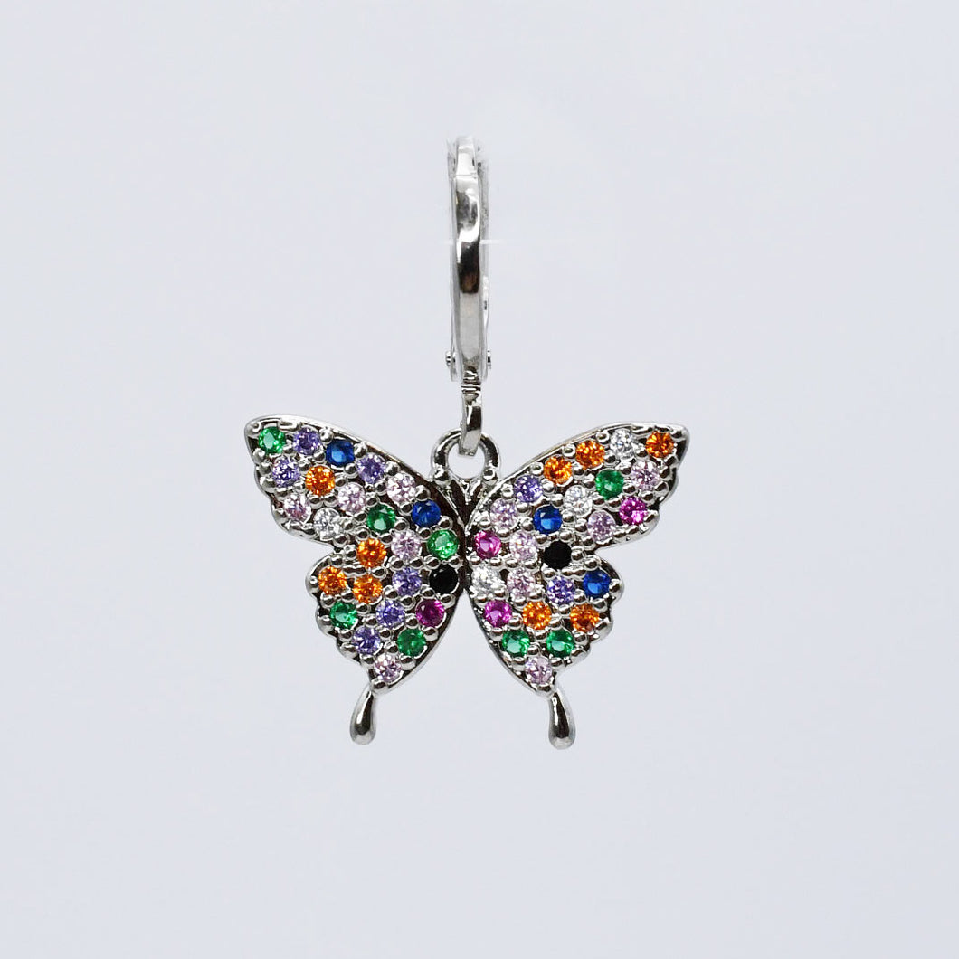 Silver Rainbow Butterfly Charm CH-359