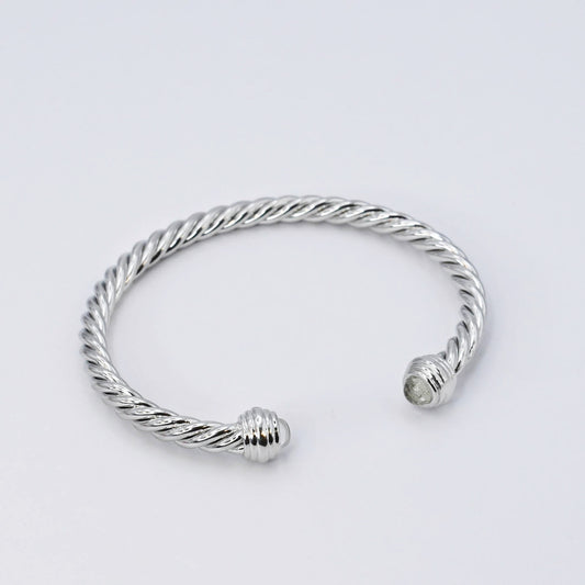 Silver Rope Clear Bracelet O6