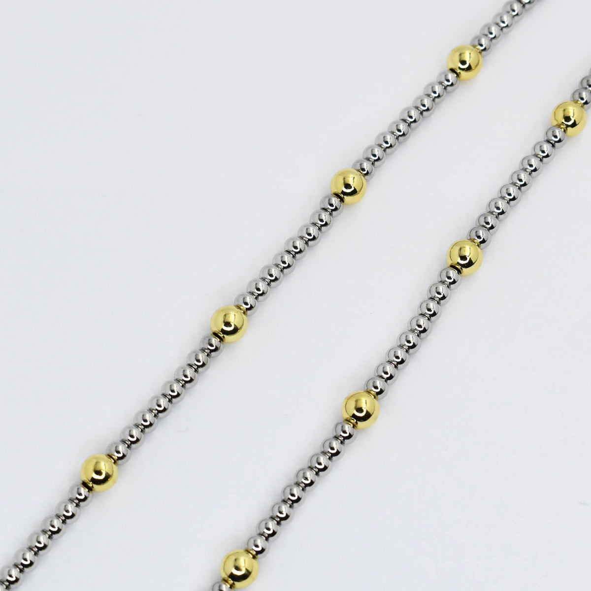 Silver and Gold Beaded Necklace N30 – Treasure Jewels, Inc.