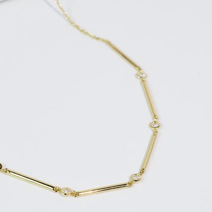 Sleek Crystal Bar Necklace