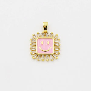 Smiley Square Charm