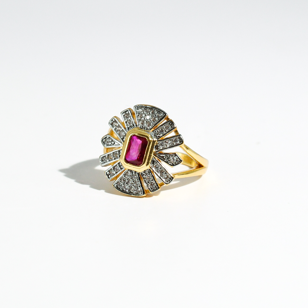 hypoallergenic ring, waterproof ring, tarnish free jewelry, boutique wholesale jewelry, dainty gold ring, gemstone statement ring, sparkly cubic zirconia ring, high quality jewelry gifts, elegant gold plated ring, trendy fashion ring, pastel gemstone ring