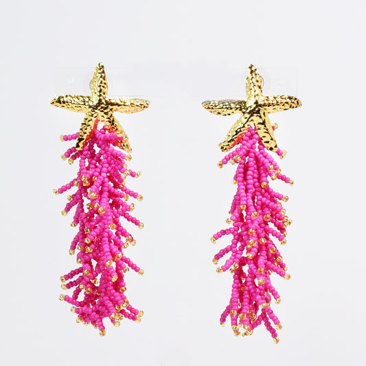 Coastal Star Fuchsia Earrings