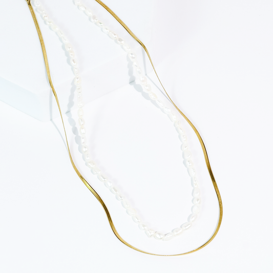 Double Baby Pearl  Necklace