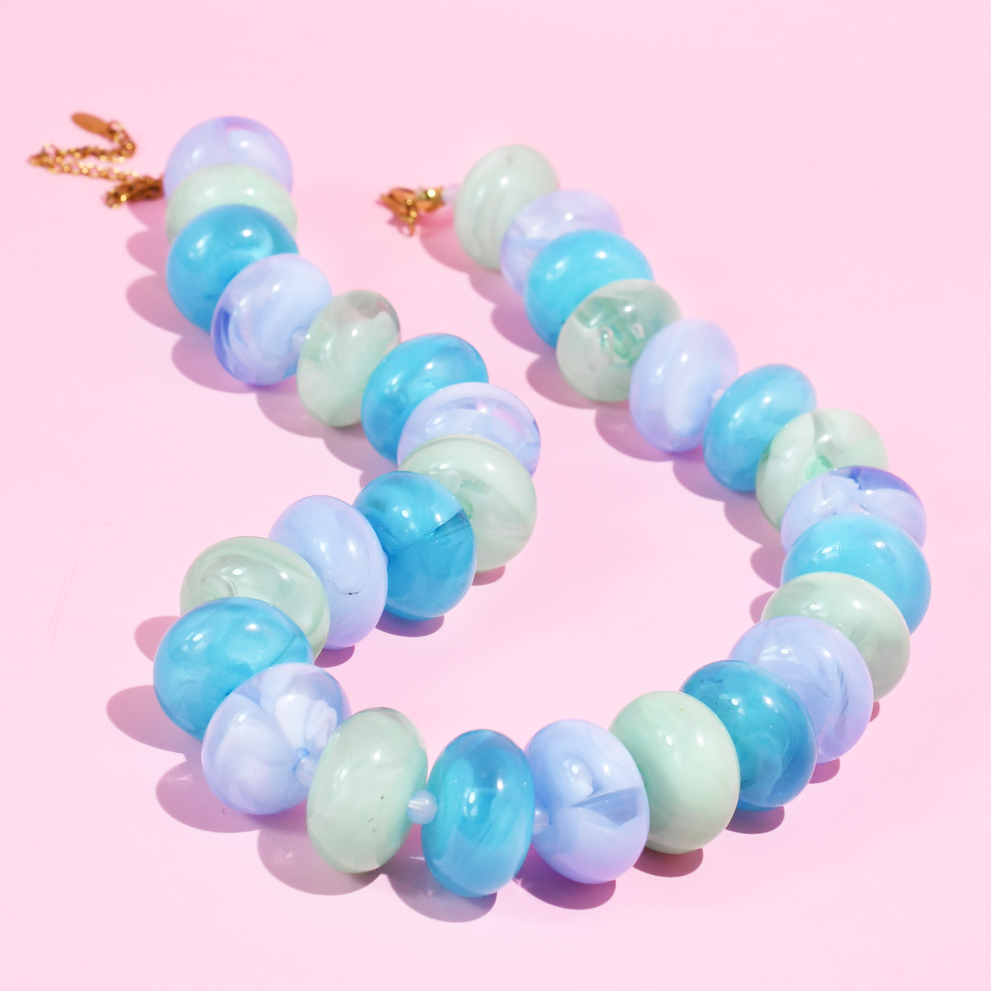 Sugar Bead Multi Blue Necklace
