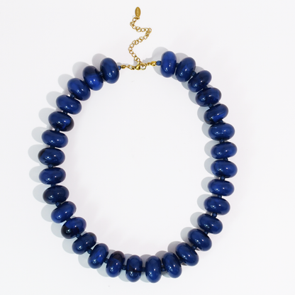 Sugar Bead Navy Blue Necklace