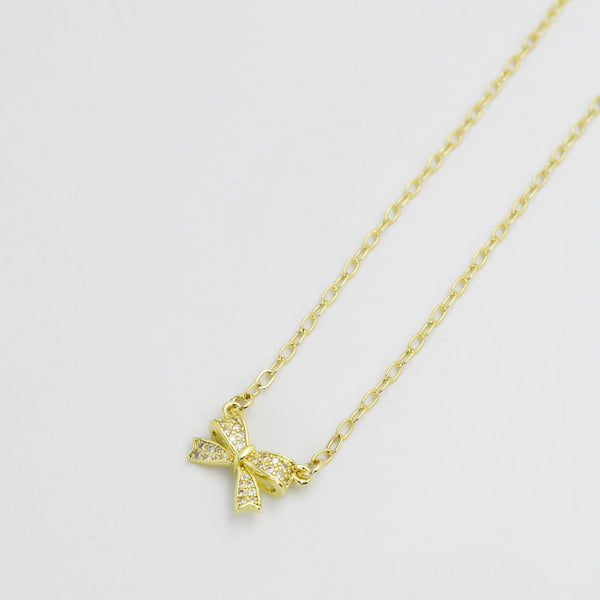 Sweet Bow Gold Necklace I-60