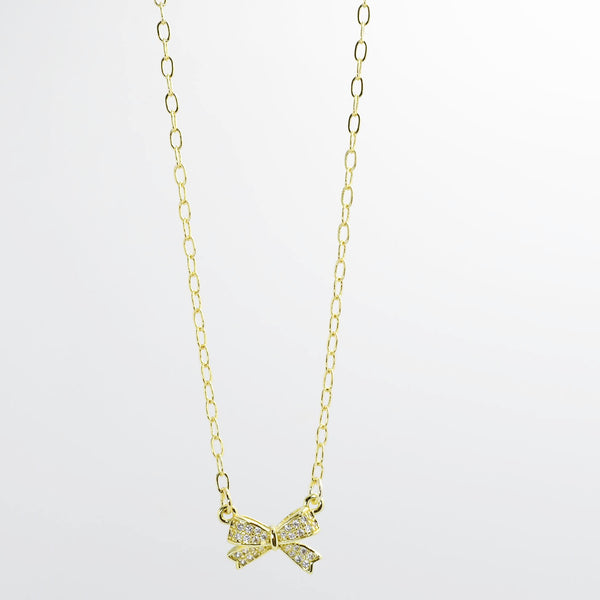 Sweet Bow Gold Necklace I-60
