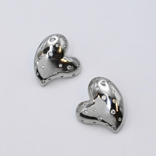 Sweetheart Dots Silver Studs D55