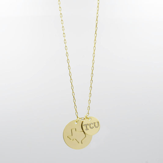 TCU Double Circle Necklace Gold T35