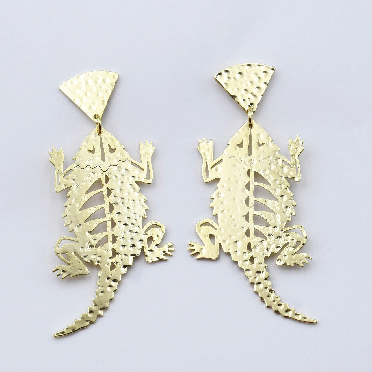 TCU Hornfrog Earrings Gold T28