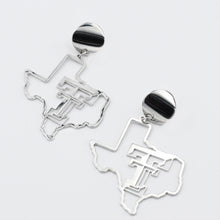 Load image into Gallery viewer, Texas Tech Map Earrings Silver T29
