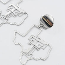 Load image into Gallery viewer, Texas Tech Map Earrings Silver T29
