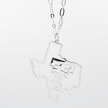 Load image into Gallery viewer, Texas Tech Map Necklace Silver T33
