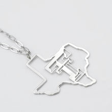 Load image into Gallery viewer, Texas Tech Map Necklace Silver T33
