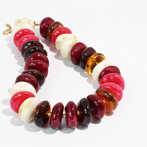 The Icon Fuchsia/Ivory Necklace