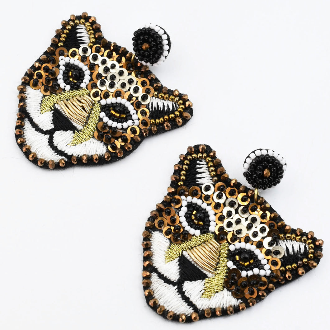 Tiger Beaded Earrings E14