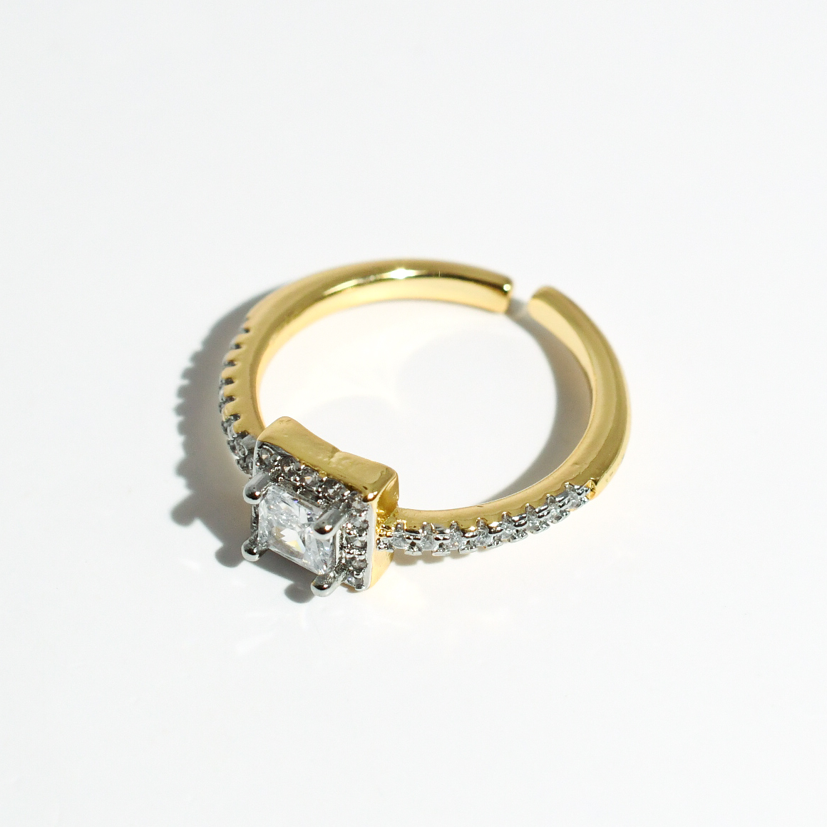 hypoallergenic ring, waterproof ring, tarnish free jewelry, boutique wholesale jewelry, dainty gold ring, gemstone statement ring, sparkly cubic zirconia ring, high quality jewelry gifts, elegant gold plated ring, trendy fashion ring, pastel gemstone ring