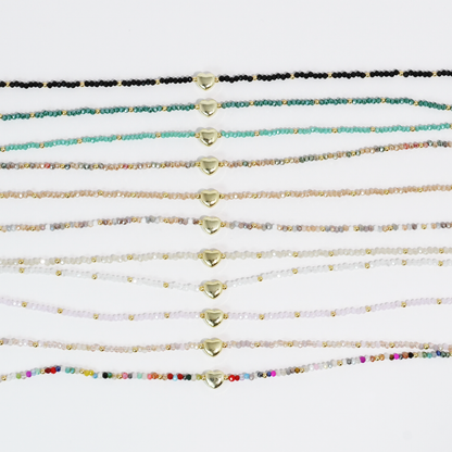 Tiny Gold Heartbeat Necklace
