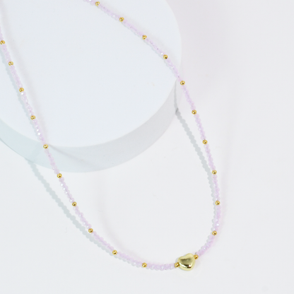 Tiny Gold Heartbeat Necklace