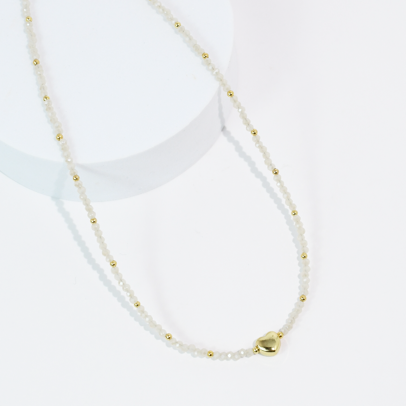Tiny Gold Heartbeat Necklace
