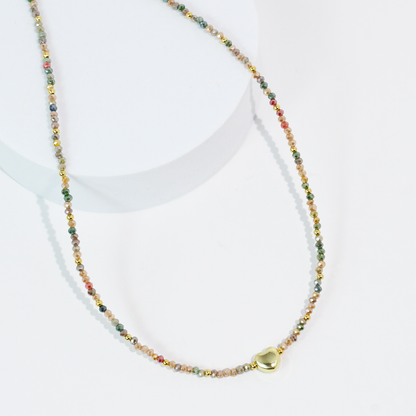 Tiny Gold Heartbeat Necklace