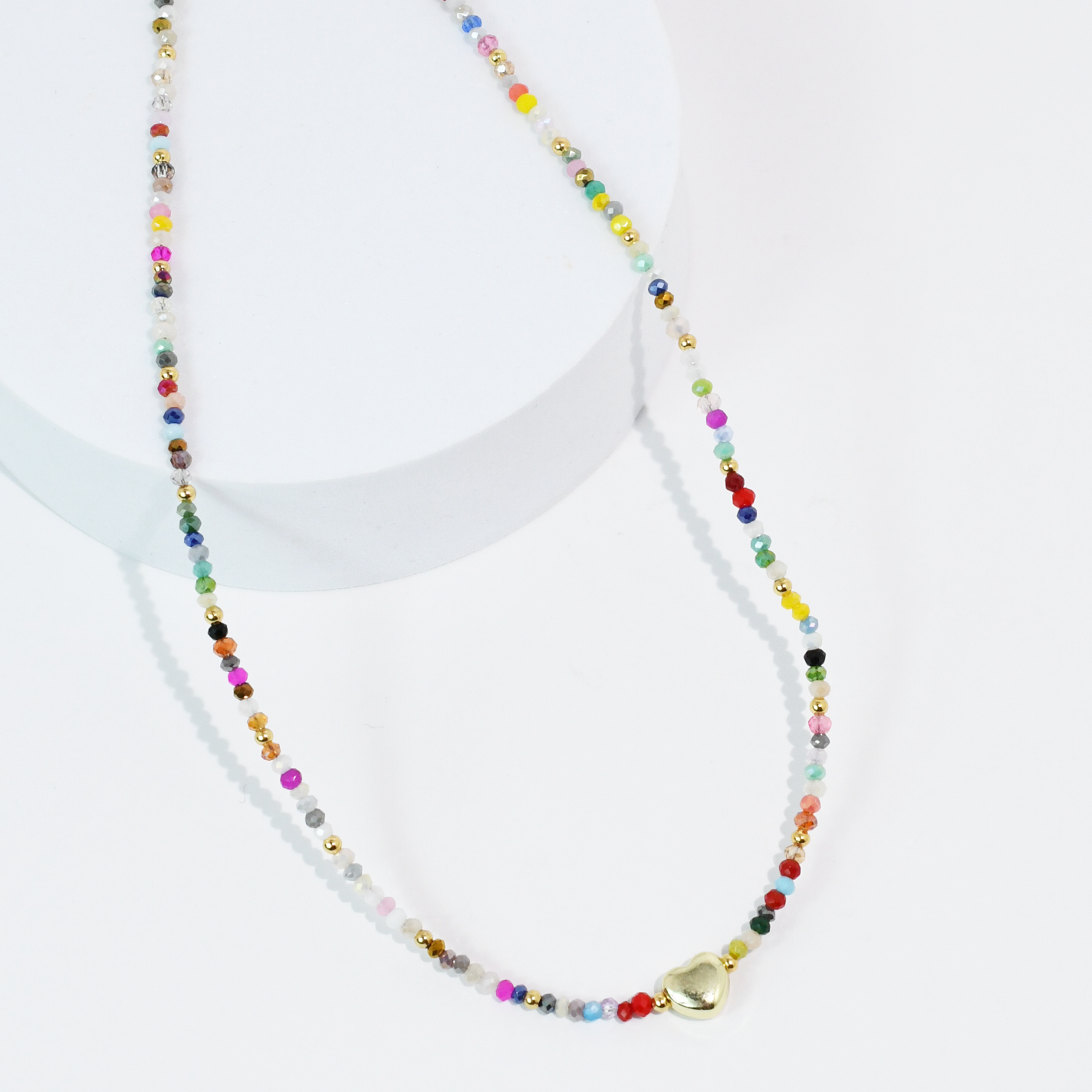 Tiny Gold Heartbeat Necklace