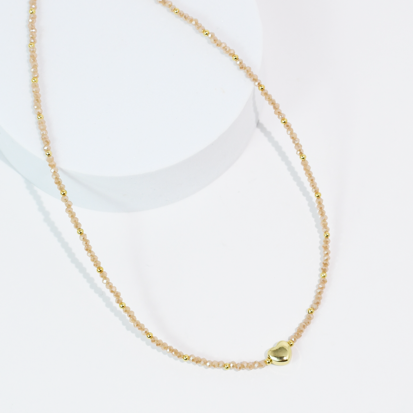 Tiny Gold Heartbeat Necklace