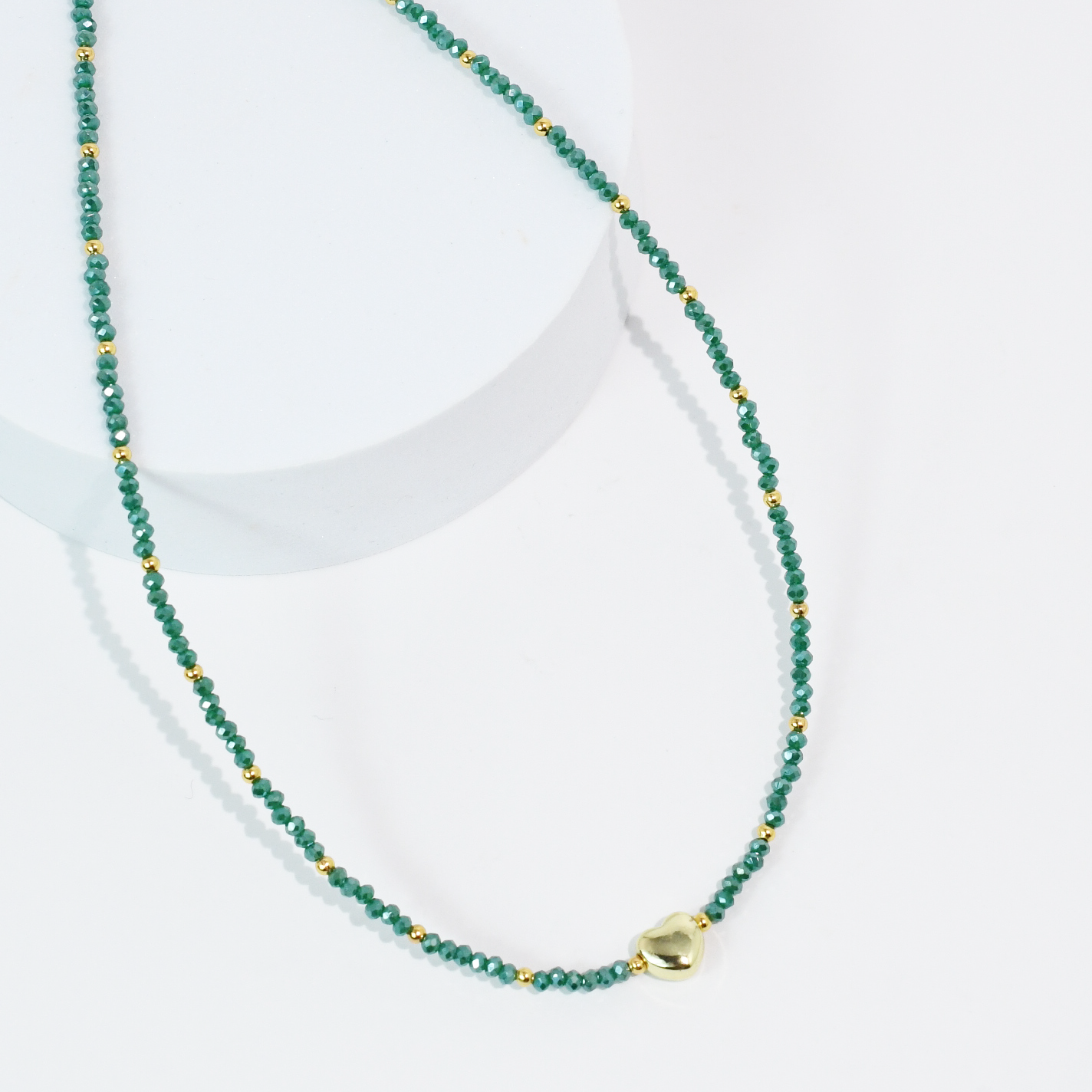 Tiny Gold Heartbeat Necklace