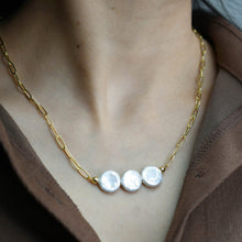 Load image into Gallery viewer, Triple Pearl Necklace I-17

