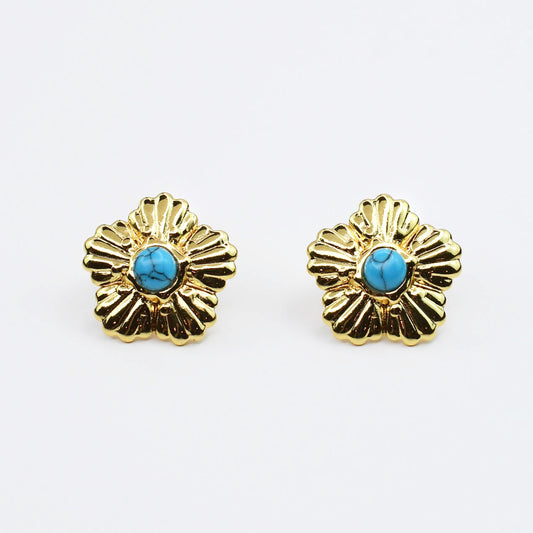 Turquoise Daisy Stud