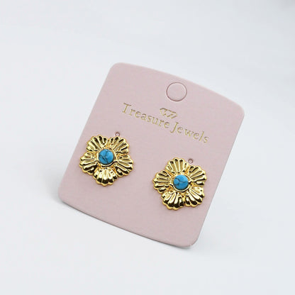 Turquoise Daisy Stud