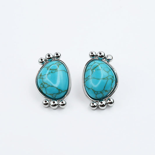 Turquoise Silver Serenity Studs
