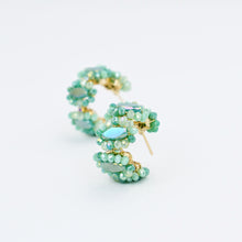 Load image into Gallery viewer, Turquoise Summer Beaded Hoop D44
