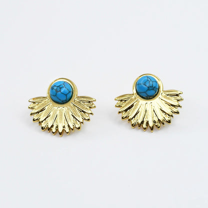 Turquoise Sunburst Stud