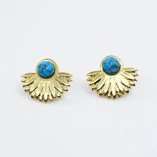 Turquoise Sunburst Stud