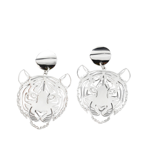 LSU Tiger Earrings Silver T27