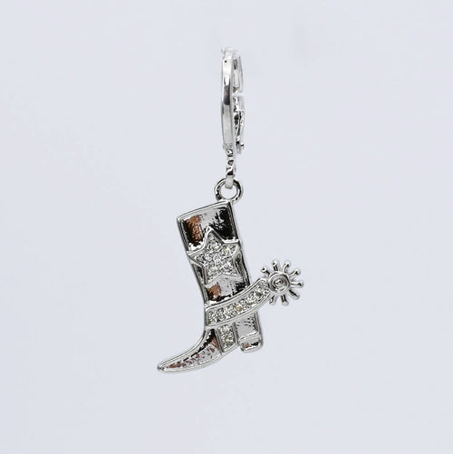 Western Boot Silver Charm CH-348