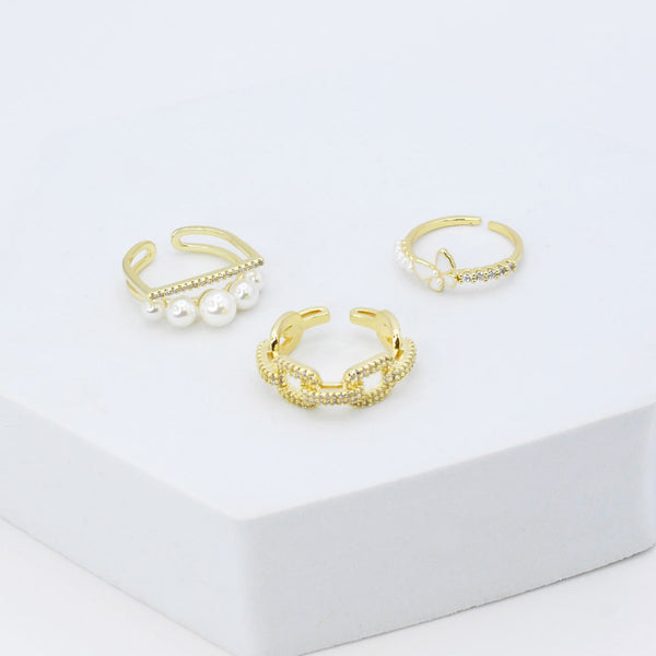 Whispering Pearl Ring Set I-14