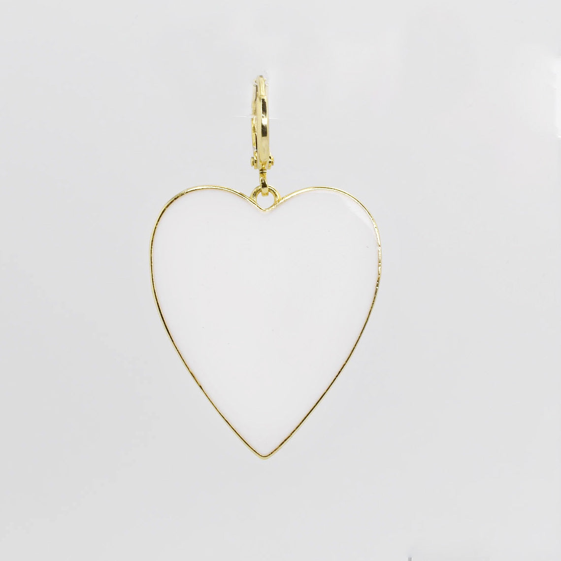 White Big Heart Charm CH-259