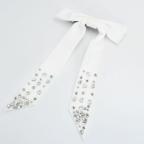 White Jeweled Bow